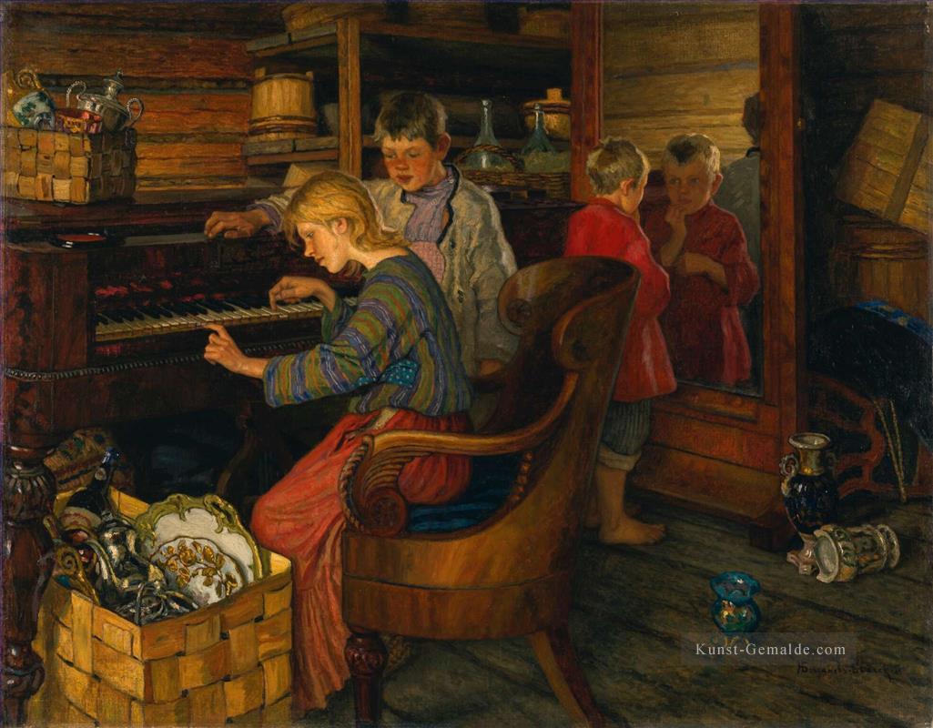 KINDER MIT DEM PIANO Nikolay Bogdanov Belsky Ölgemälde
